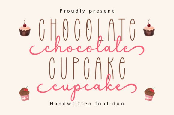 Chocolate Cupcake Duo Font for Crafters